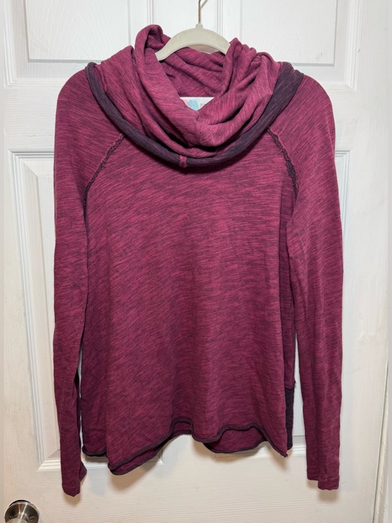 Free People Tops - Free People Beach Magenta Cocoon Cowl Neck Long Sleeve Shirt Casual
